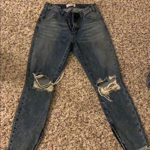 One Teaspoon ankle cropped jeans